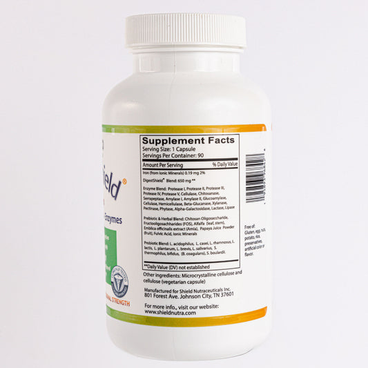 DigestShield supplement facts label