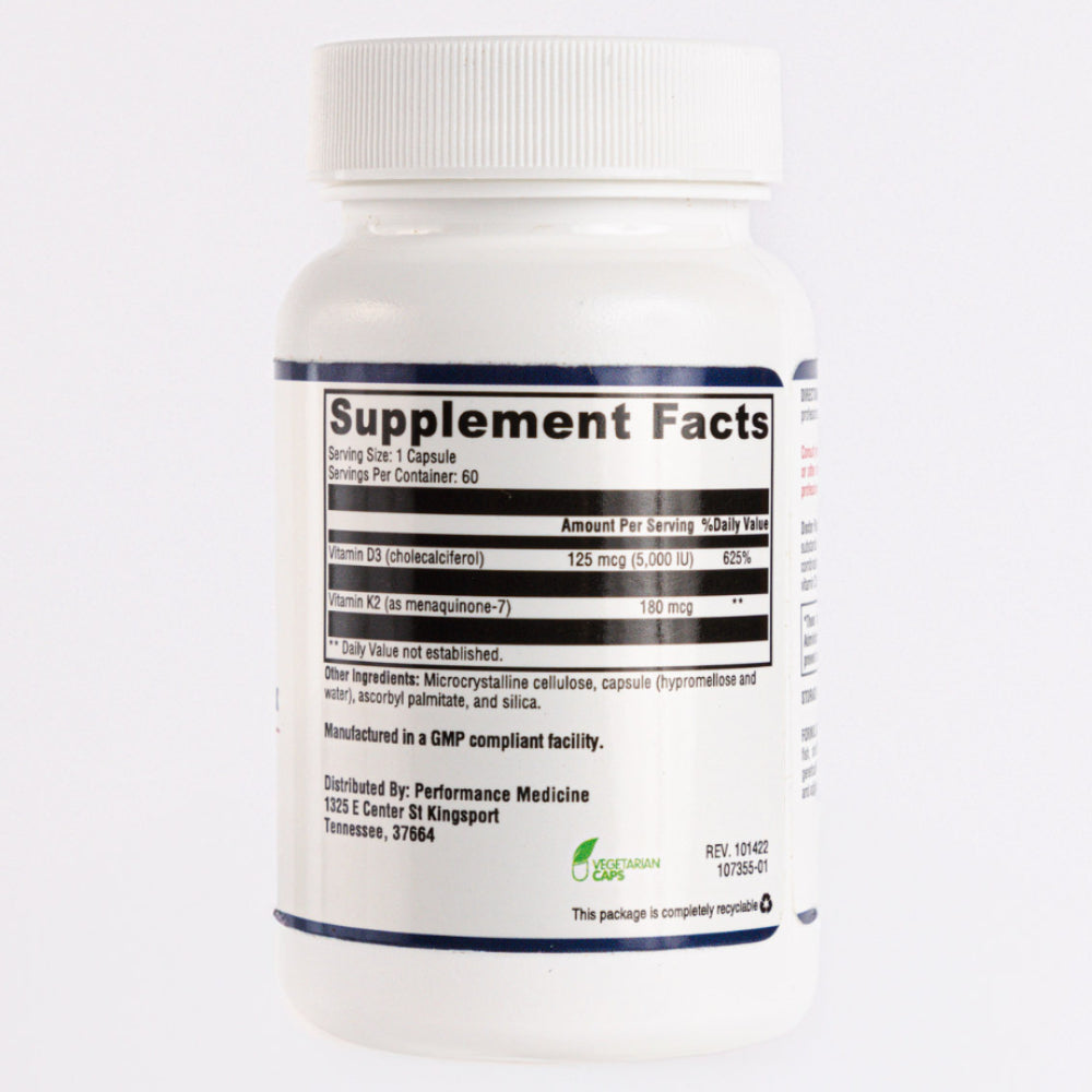 Doctor Rogers D3 5000 + K2 Max supplement facts label