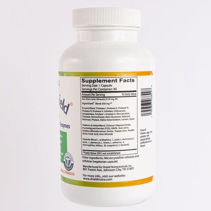 DigestShield supplement facts label