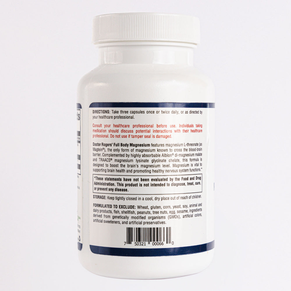Doctor Rogers Full Body Magnesium bottle angle view